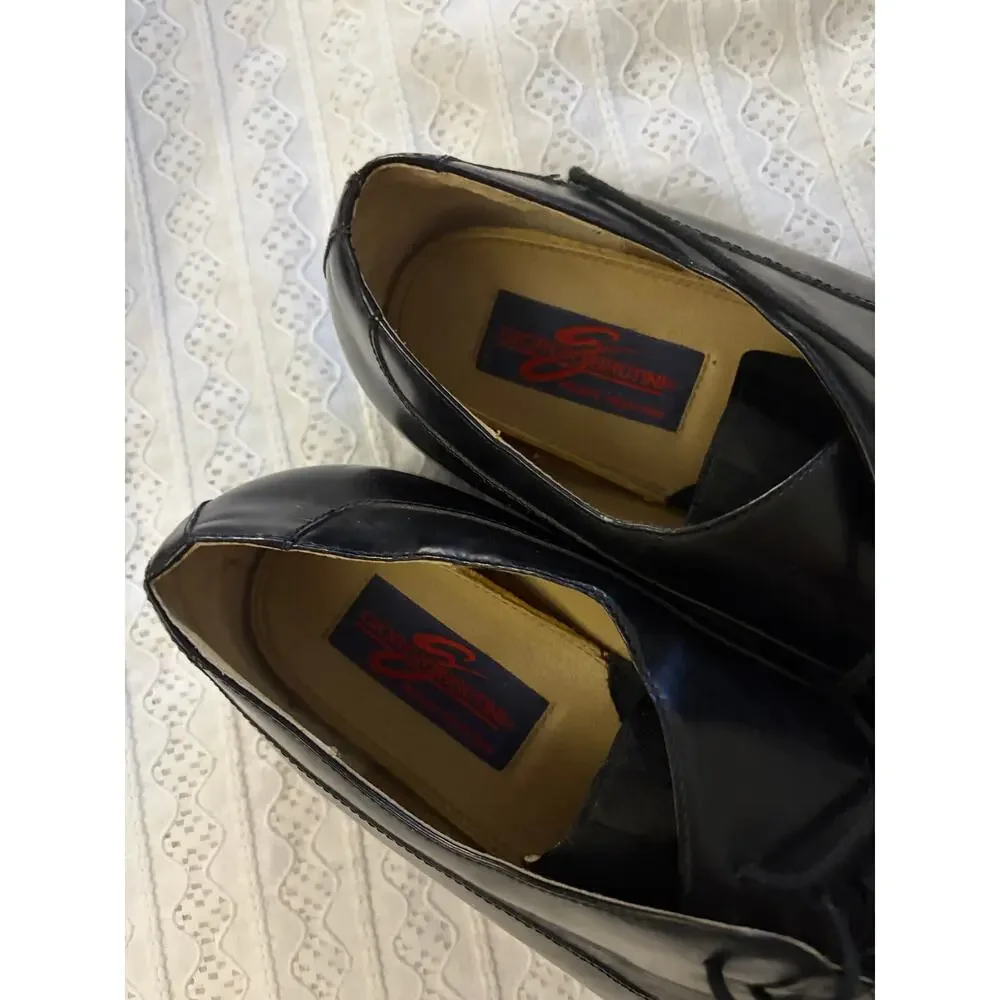Giorgio Brutini Private Collection Men's 14 Black Leather Lace Up Dress Shoes